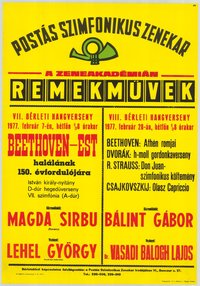 Plakát - Postás Szimfonikus Zenekar a Zeneakadémián, 1977