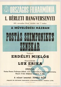 Plakát - Postás Szonfoniksu Zenekar hangversenye, 1971
