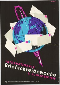 Osztrák posta plakátja - Nemzetközi Levelező Hét, 1959