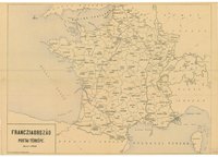 Franciaország postai térképe, 1934
