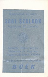 Szolnok-Békés megyei Élelmiszer és Vegyiáru Nagykereskedelmi Vállalat kártyanaptár 1977